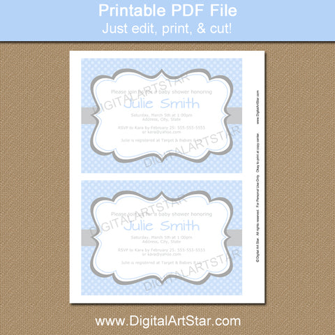 printable baby boy shower invitations