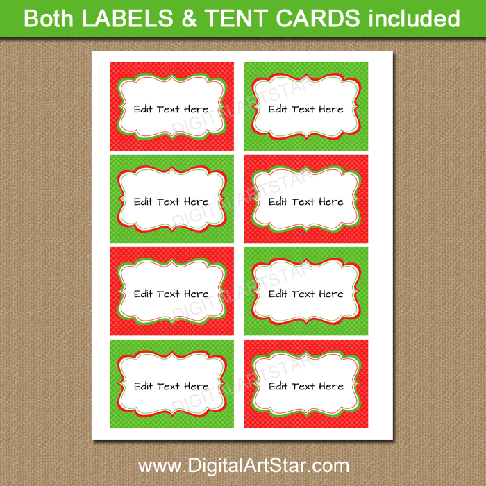 christmas place cards template free download