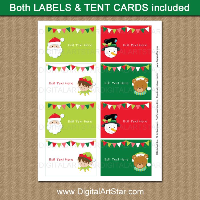 Cute Christmas Ideas, Kids Christmas Label Printable Download - Digital ...