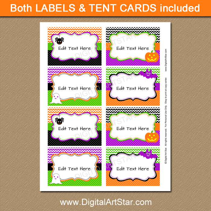 Fun Halloween Food Labels for Kids, Editable Text | Digital Art Star