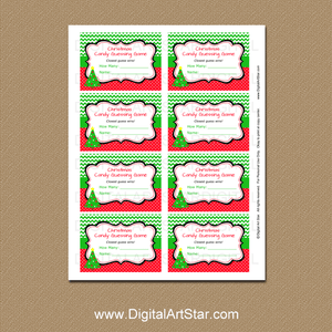 Christmas Tree Candy Guessing Game Template and Sign - Digital Art Star