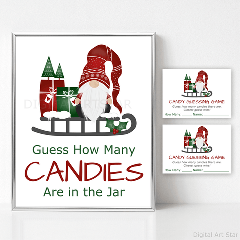 Gnome in Sleigh Christmas Address Labels 30 Per Sheet - Digital Art Star