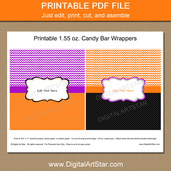 free candy wrapper template