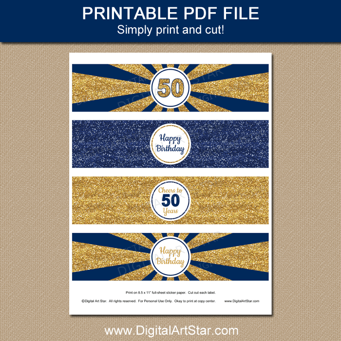 printable-50th-birthday-water-bottle-labels-navy-blue-and-gold