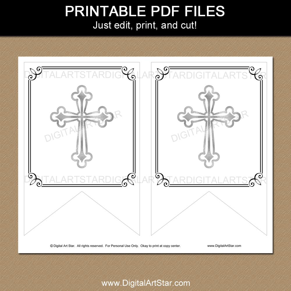 Black and White First Communion Banner Printable Template For First Communion Banner Templates