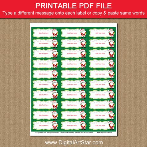 Cute Christmas Address Labels 30 Per Sheet