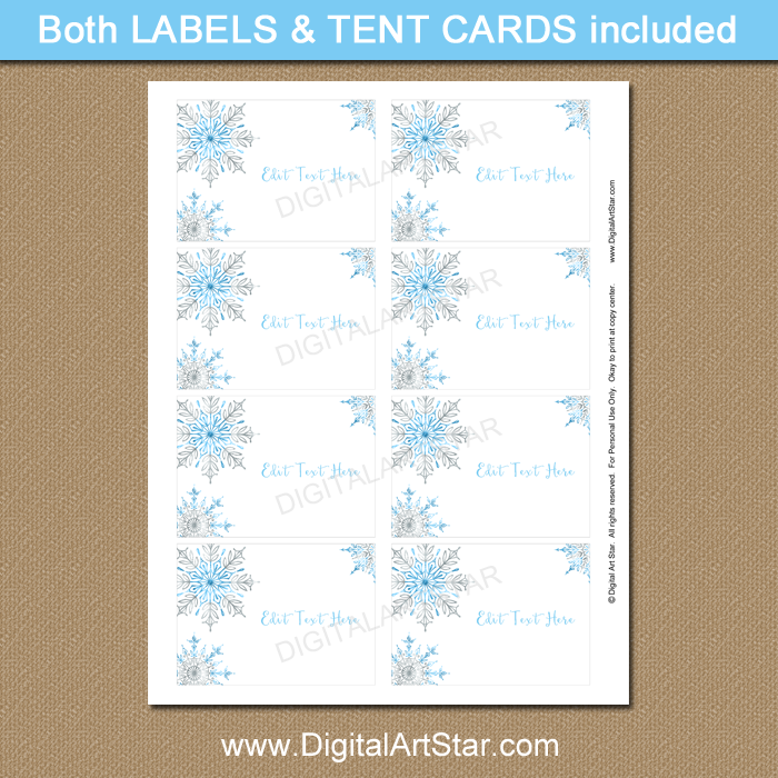 snowflake-food-labels-name-labels-place-cards-digital-art-star