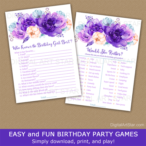 Floral Bridal Shower Games Bundle Pack Editable Instant 