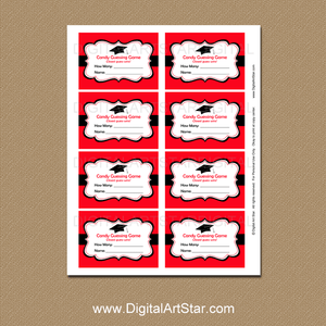 Red and Black Graduation Candy Guessing Game Template - Digital Art Star