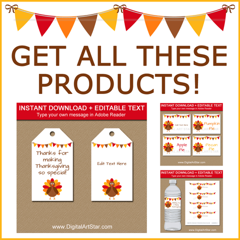 Happy Thanksgiving 2 Gift Tags Fall Packaging Thanksgiving Turkey Gift Tags  Instant Digital Download -  Denmark