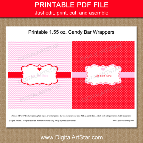 Printable Valentine's Day Wrapping Paper and Tags