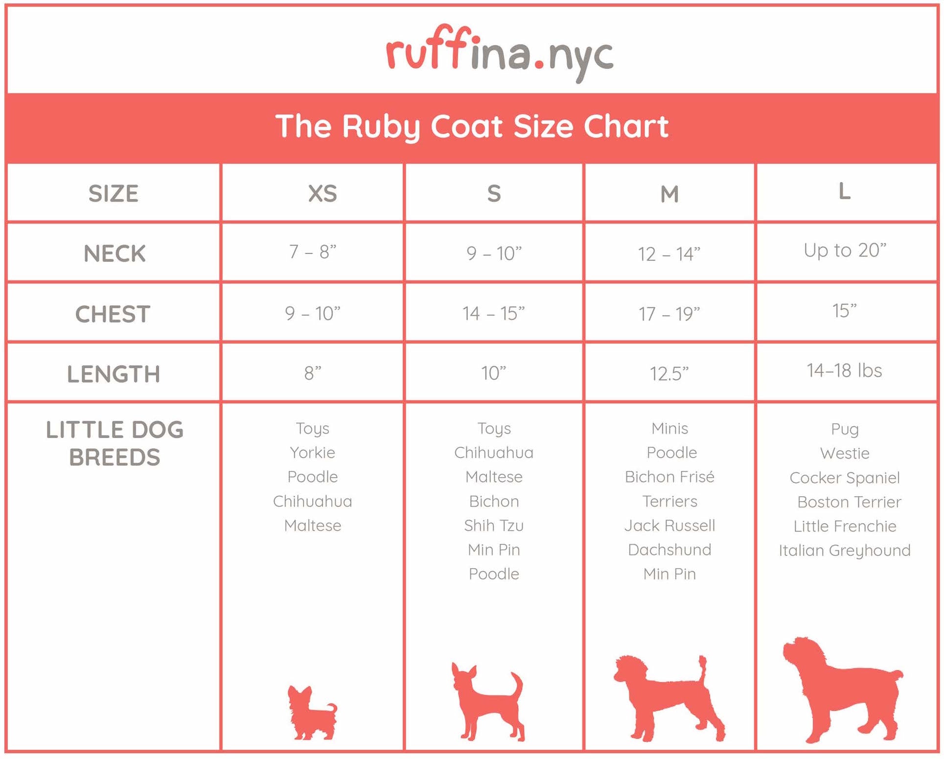 Ruby Size Chart