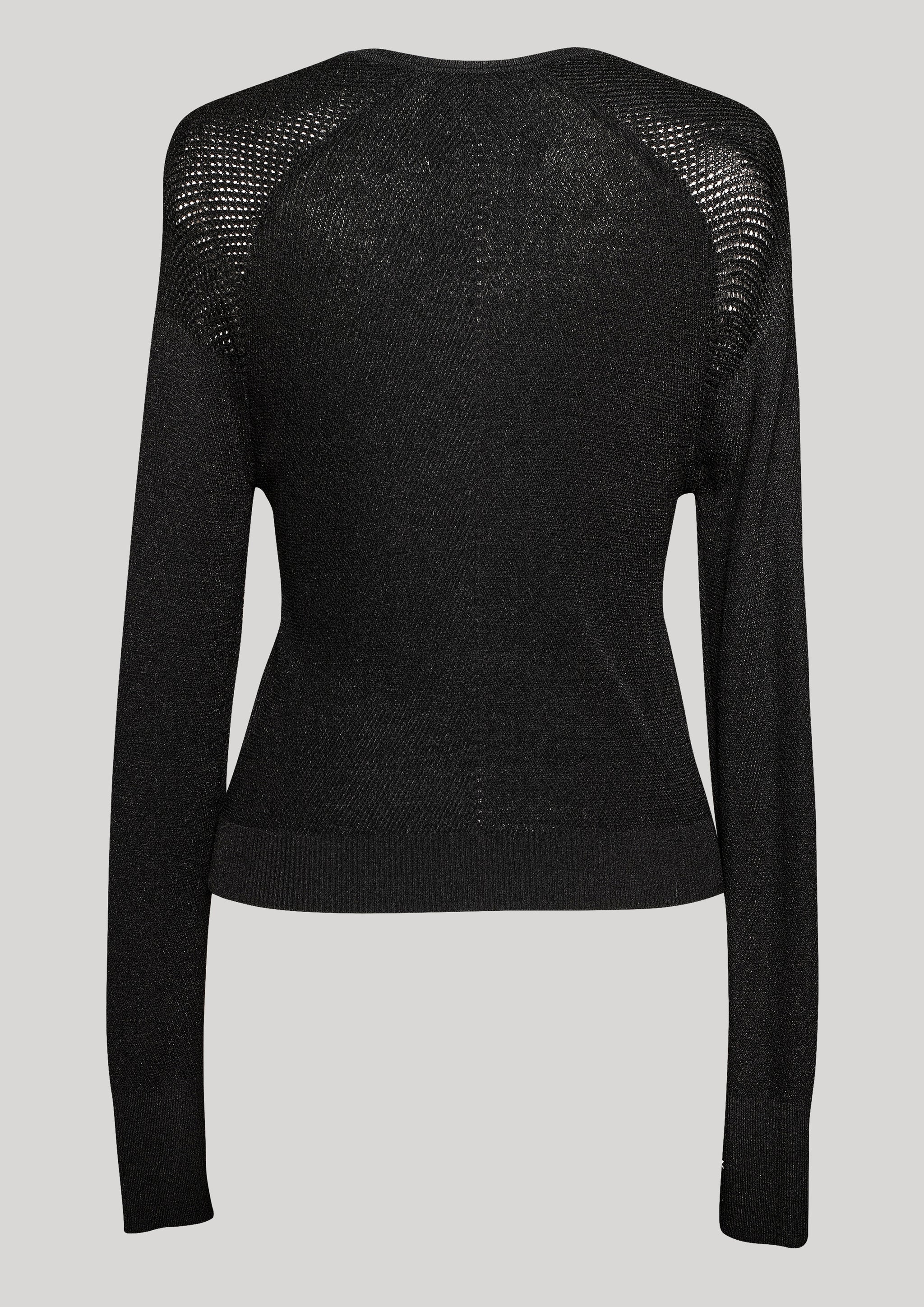 SWEATER LONG SLEEVE - KNIT TRANSPARENT black - BERENIK