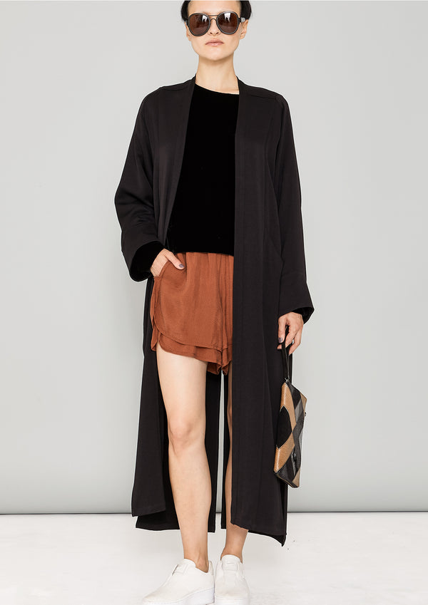 CARDIGAN LONG - HEAVY DRAPING black | BERENIK