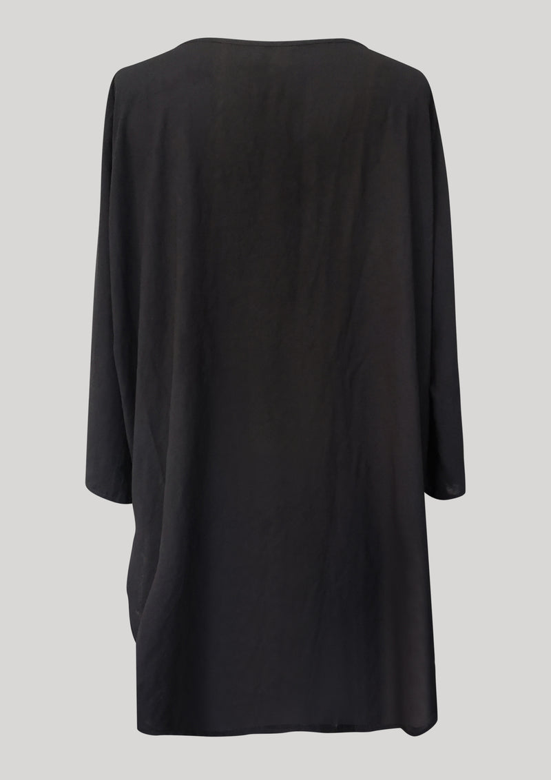 KIMONO SHIRT - black plain | BERENIK