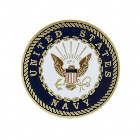 1 3/4" U.S. Military Adhesive Metal Medallion - Navy