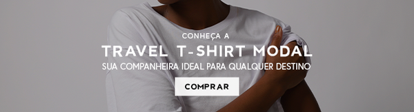 Banner com a lettering Conheça a nossa Travel T-Shirt Modal