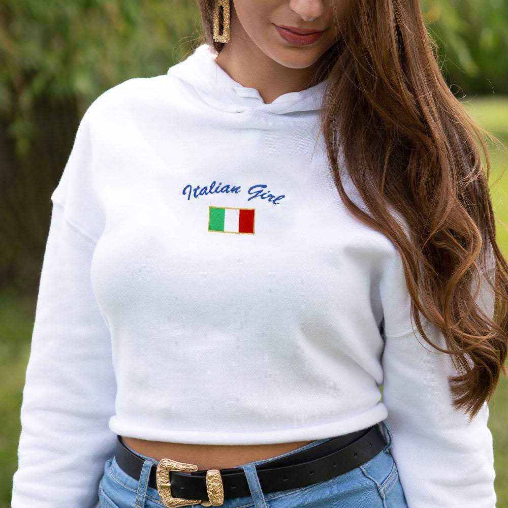 Image of Italian Girl Cropped Hoodie