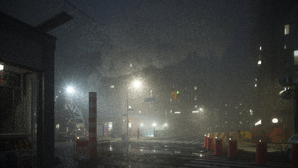 city streets fog render