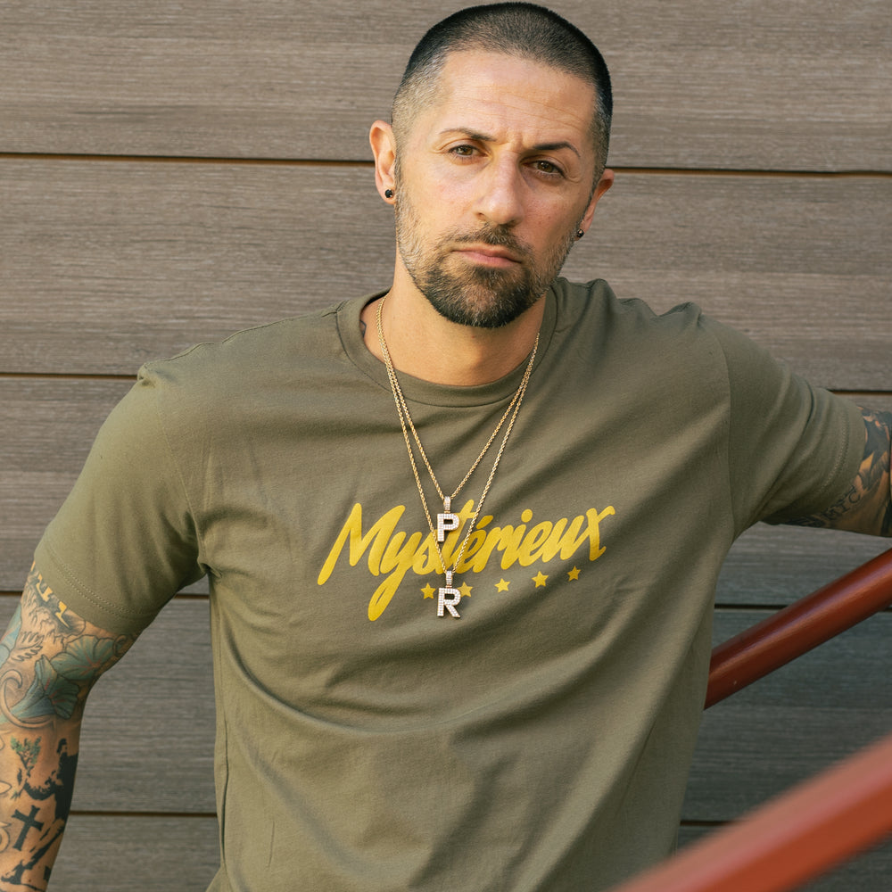 Hustle Harder Military Green tee – Mystérieux Brand