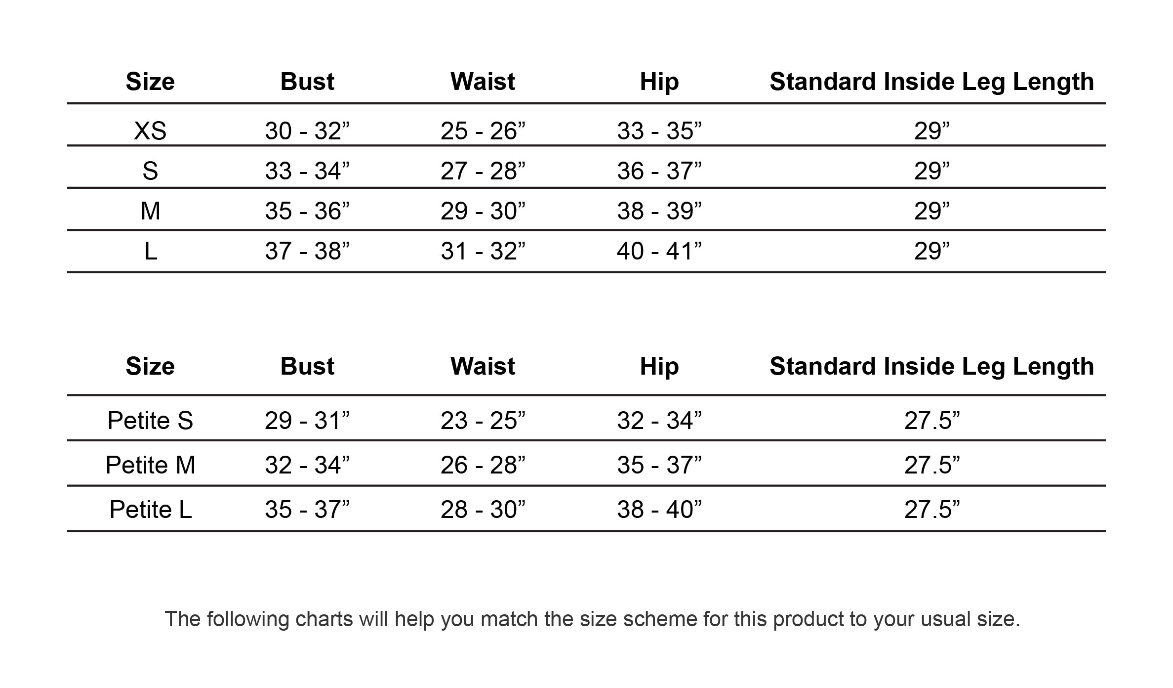 size chart