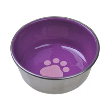 Combined Type Elevated Cat Bowl - Pawaii Purple Bowl and Blue Dish