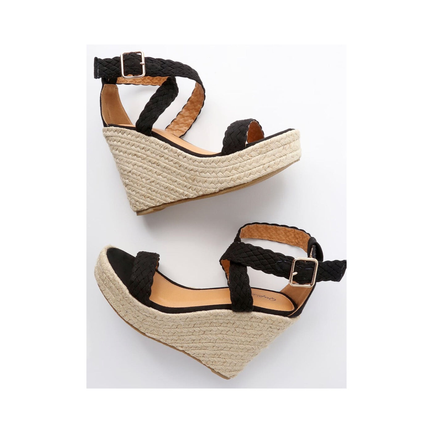 black suede espadrille wedges