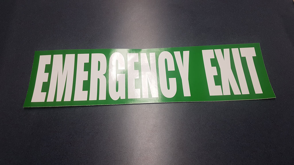 Emergency Exit Sticker – Truflow Spray Booths (Australia) Pty Ltd