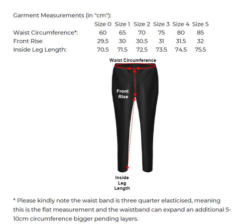 Ava Leather Pant - Measurement Chart