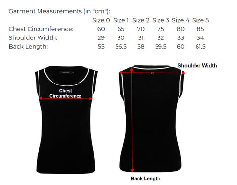 Base Layer Singlet Measurement Chart