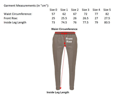 Fergie Leather Jogger Measurement Chart