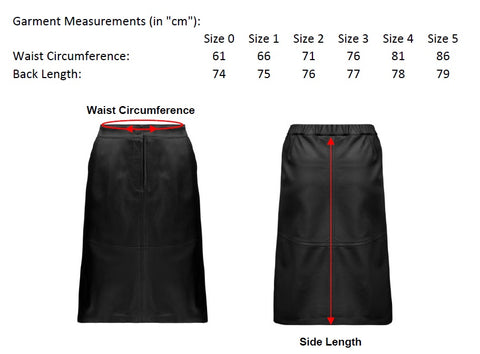Gaia Skirt Measurement Chart