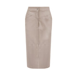 Margot Lone Line Leather Skirt - Crème Brûlée