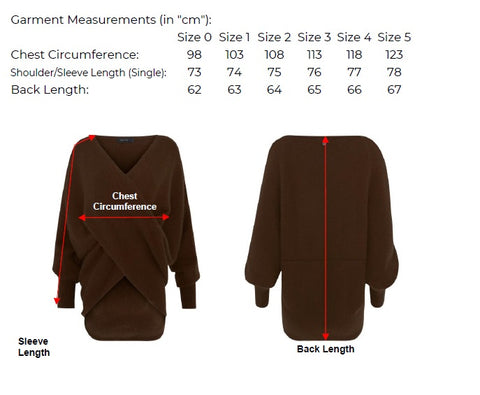 Lucy Knit Measurement Chart