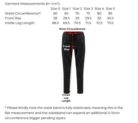 Reagan Leather Jogger Measurement Chart