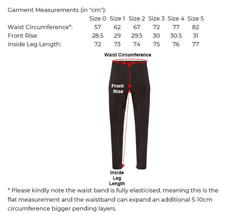 Ruby Leather Legging Measurement Chart