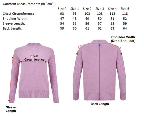 Seville Knit Measurement Chart