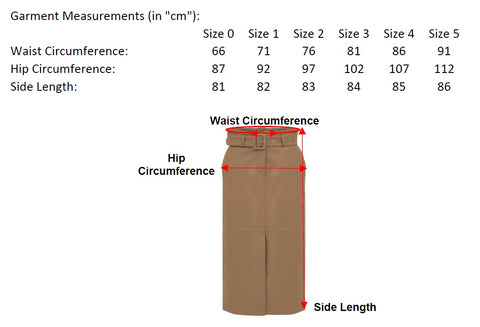 Sussana Skirt Measurement Chart