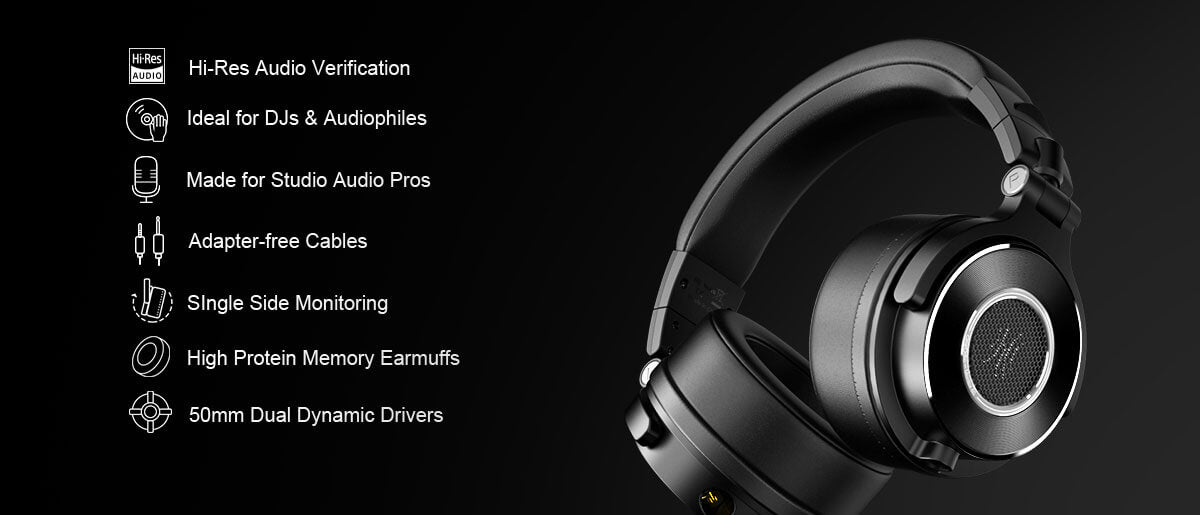 carbón cerrar velocidad OneOdio® Monitor 60 Professional Monitor Wired Headphones | Hi-Res Aud