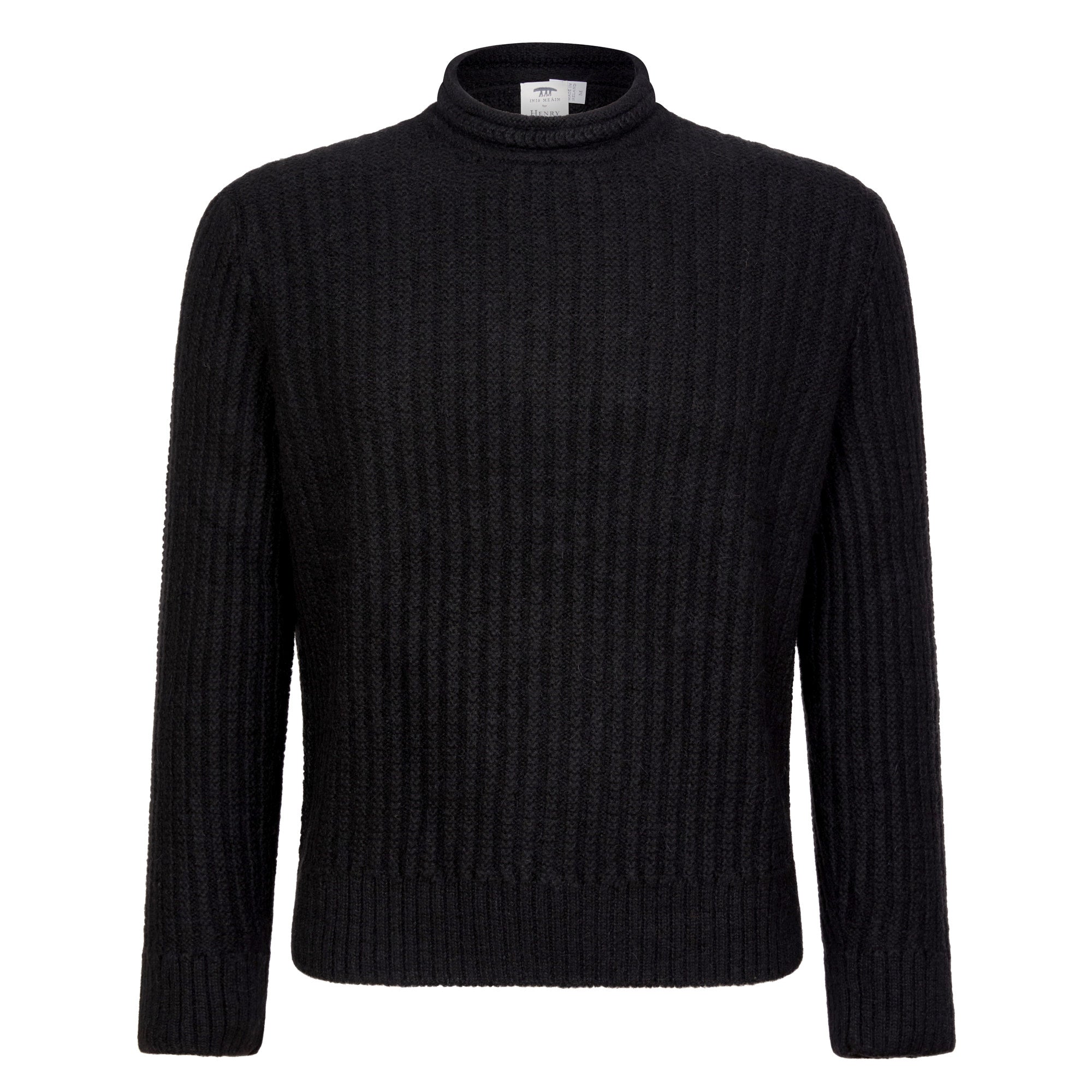 INIS MEAIN Alpaca Ribbed Crew Neck Knit BROWN