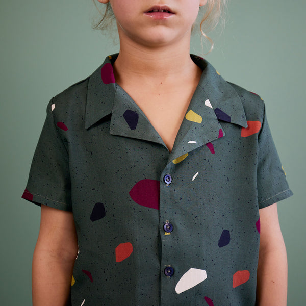 Boy's Shirt - Green Terrazzo