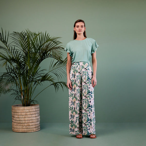 Peacock Pants - Pink Jungle