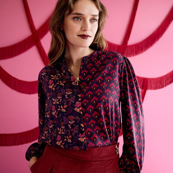 Brunch Blouse - Magenta Combo