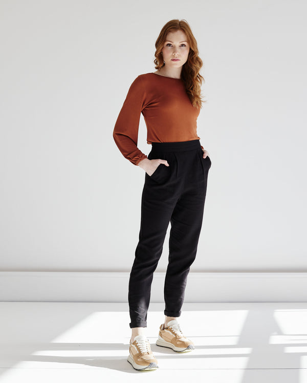 Skinny Smarty Pants - Black Linen Blend