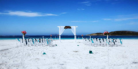wedding setup at Esperance alexander beach 
