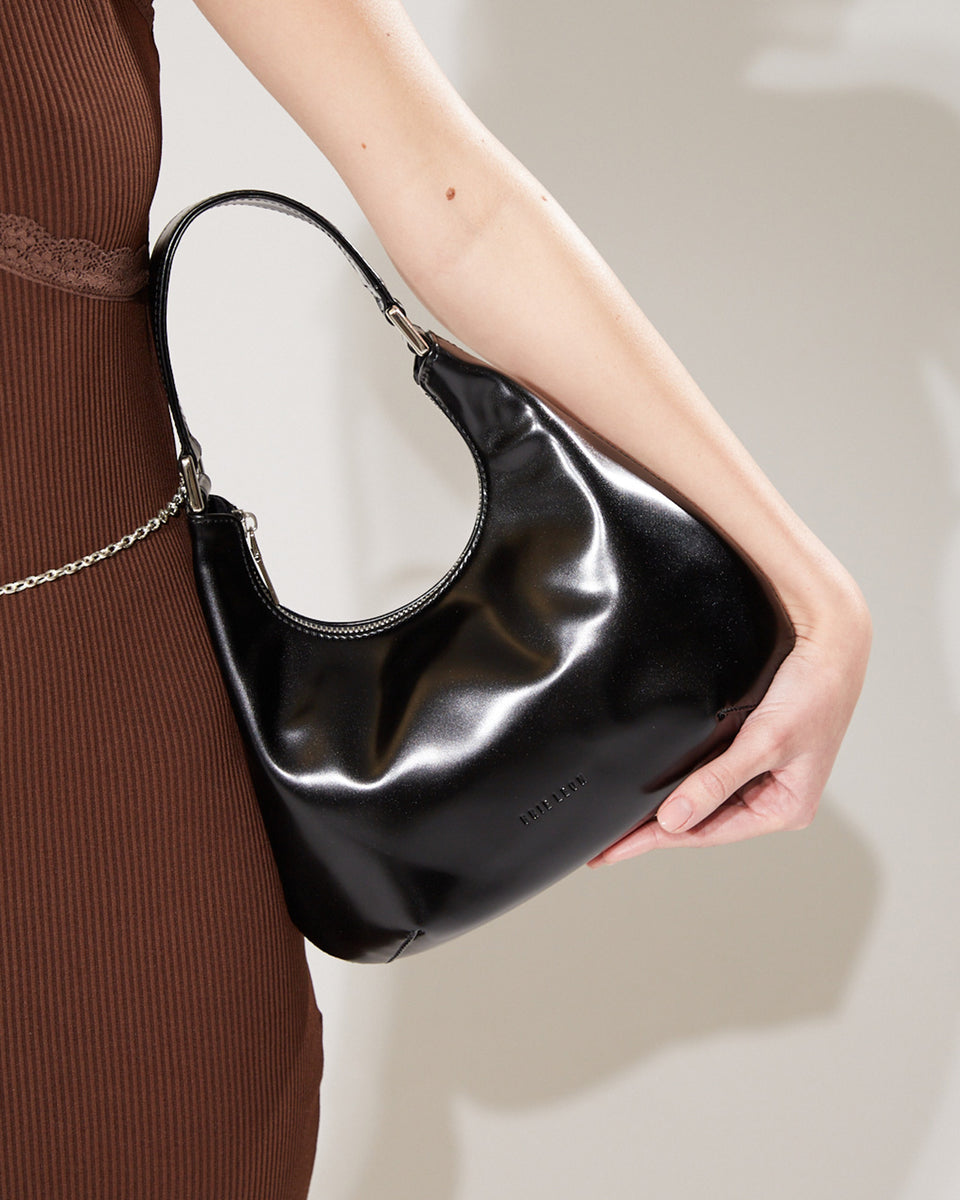 Antonia Bag in Black Semi Patent by BRIE LEON ⏤ Jewellery, Bags ...