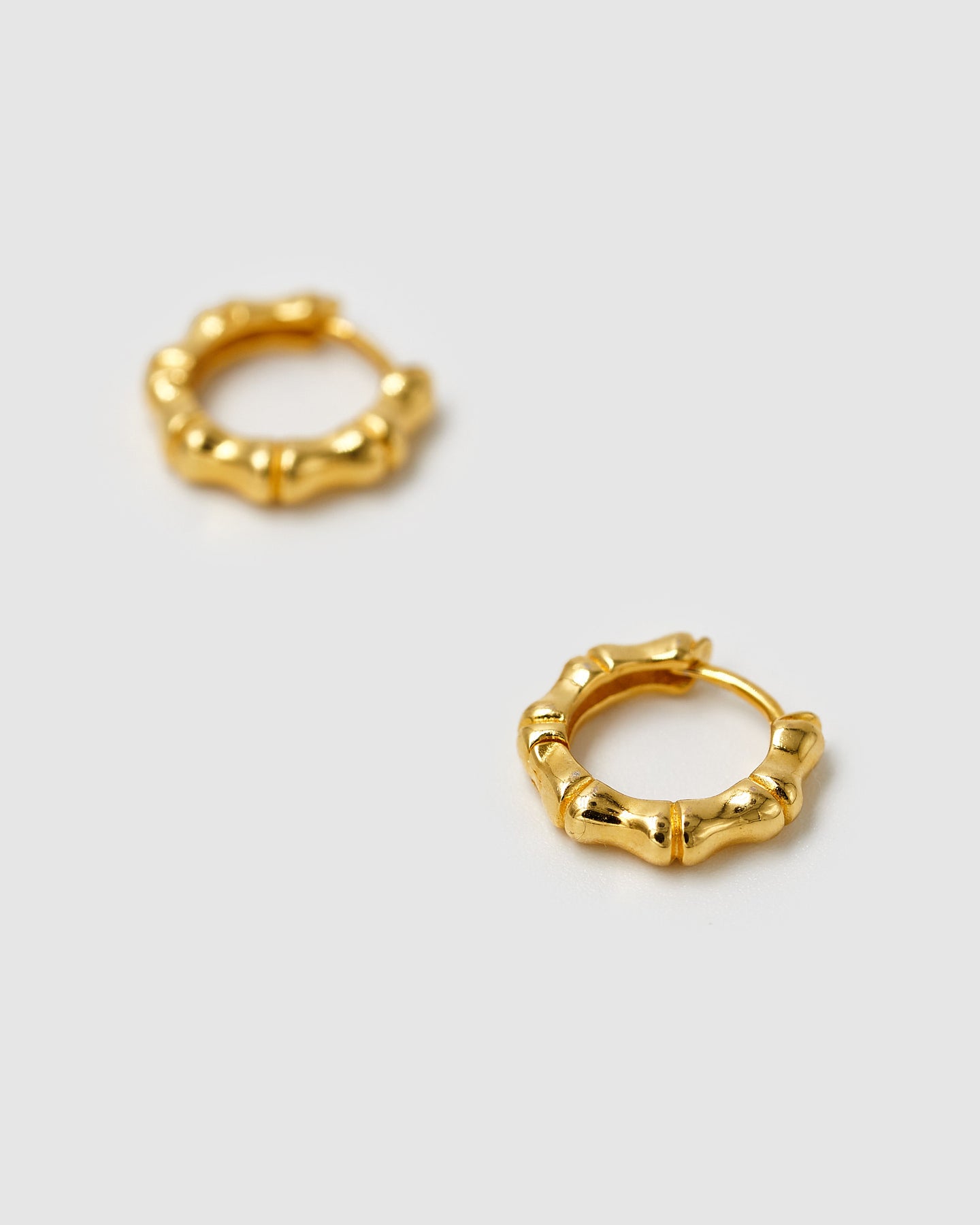 925 Small Bambú Hoop Earrings in Gold or Silver by BRIE LEON