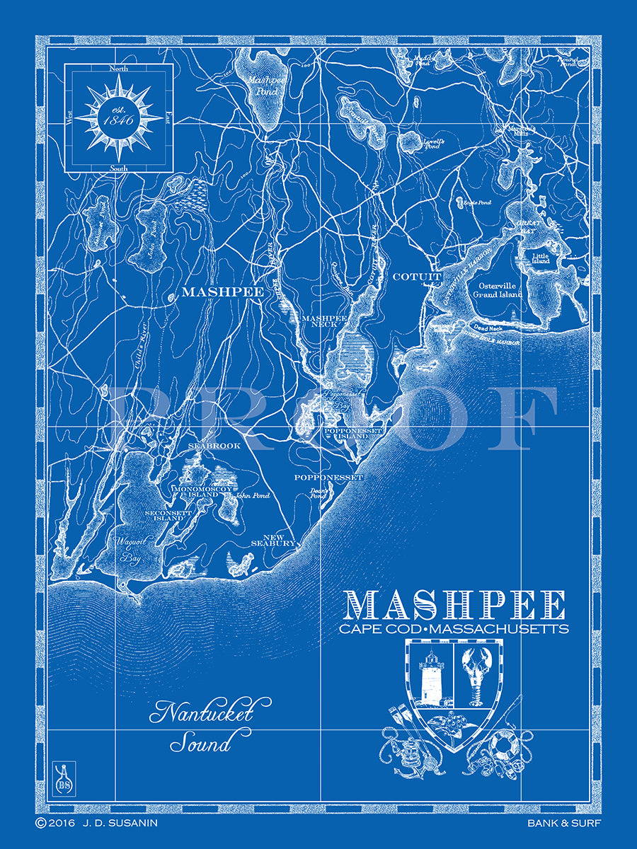 Map Of Mashpee MA Custom Maps Bank And Surf   MashpeeSurveyors 2048x 