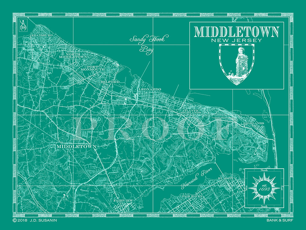 Map Of Middletown NJ Custom Maps Bank And Surf   MiddletownEmerald 1000x 