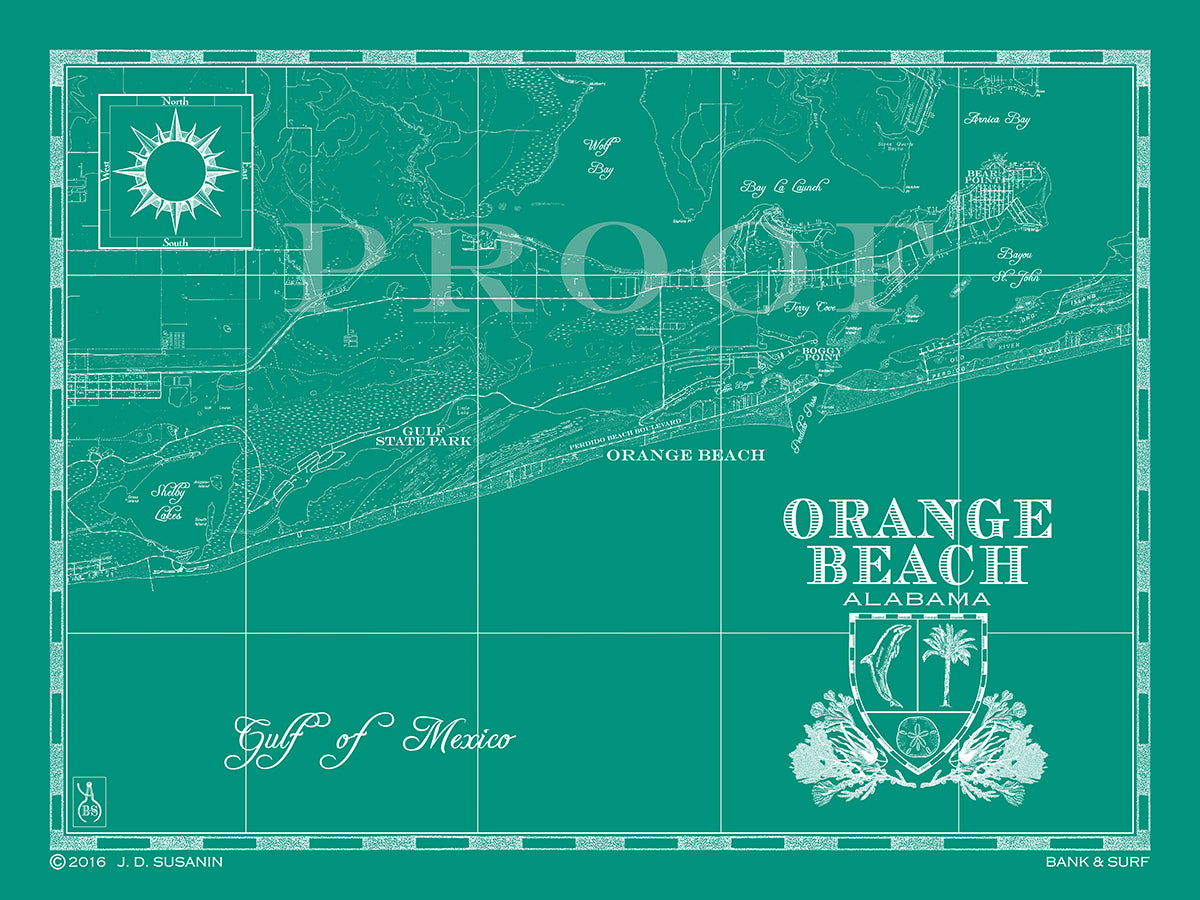 Map of Orange Beach, AL | Custom maps | Bank and Surf